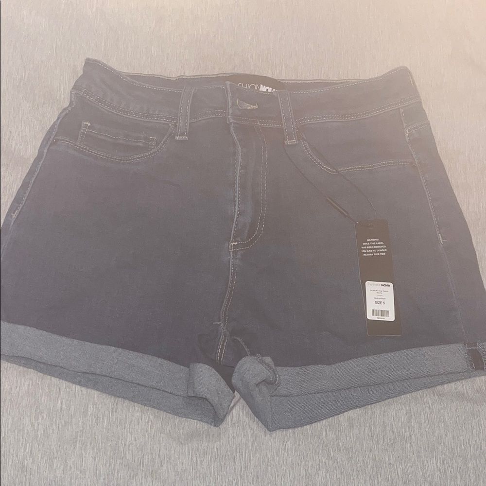 Fashion Nova Indigo Jean Shorts - Picture 1 of 3